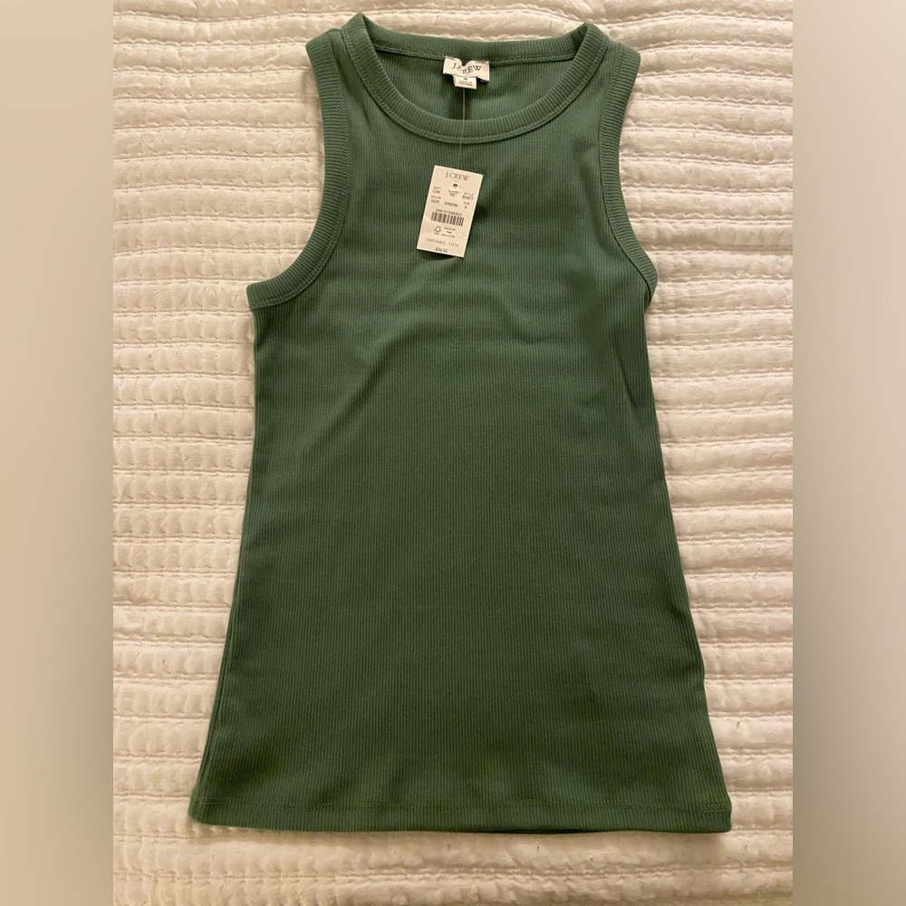 S J Crew Green Tank Top